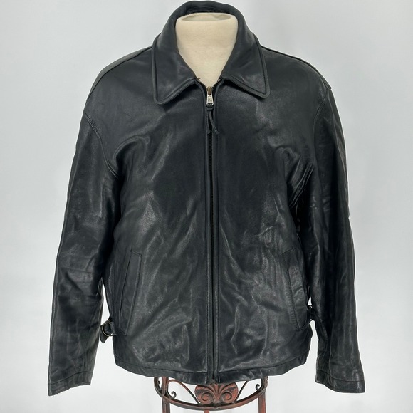 Marc New York Other - Marc New York Andrew Marc Moto Bomber Black Leather Jacket Size L READ‎
